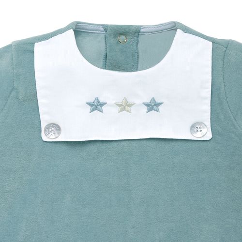 Macacão de Bebê Masculino Longo Plush Estrelas - VERDE