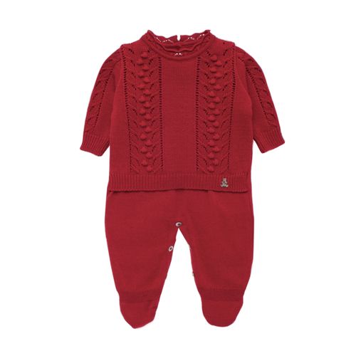 Conjunto de Saída de Maternidade Feminina Tranças - VERMELHO