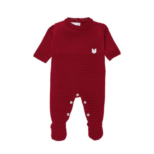 Saída de Maternidade Masculina Tricot Canelada - VERMELHO
