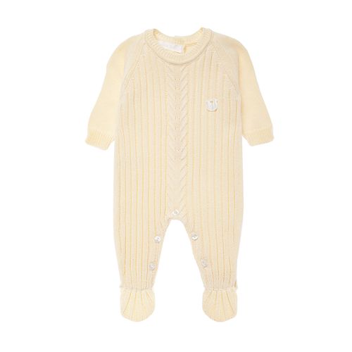 Saída de Maternidade Masculina Tricot Canelada - AMARELO