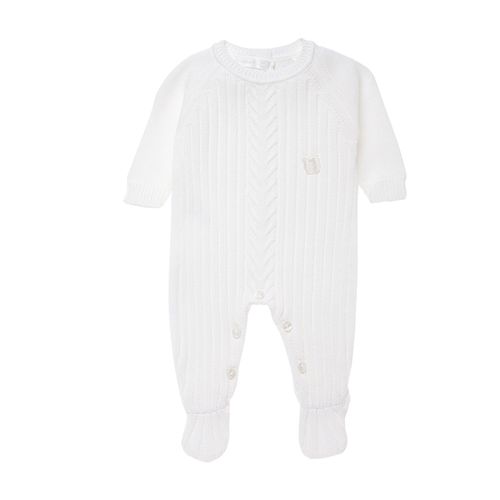 Saída de Maternidade Masculina Tricot Canelada - BRANCO