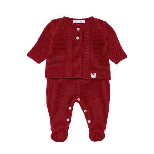 Saída de Maternidade Masculina Ponto Arroz - VERMELHO