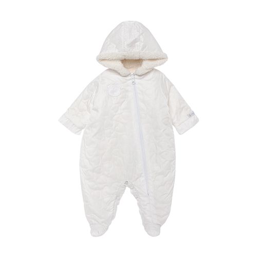 Macacão de Bebê Feminino Longo Matelassê Dupla Face - OFF WHITE
