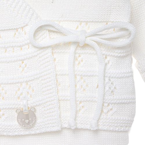 Saída de Maternidade Feminina Casaco Transpassado - BRANCO