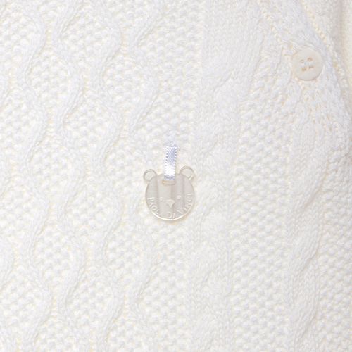 Saída de Maternidade Feminina Tricot com Sapatinho e Gorro - BRANCO