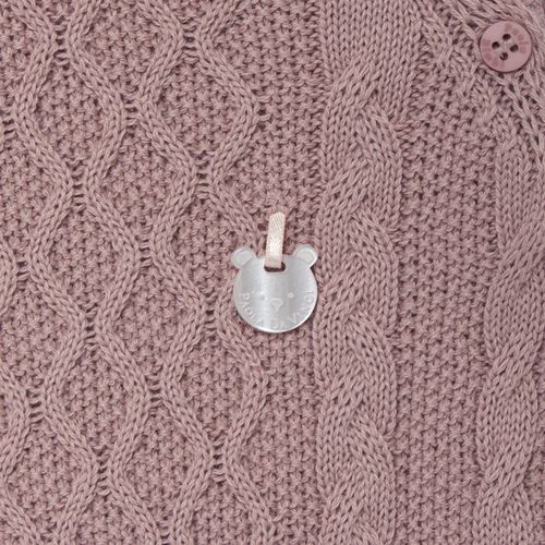 Saída de Maternidade Feminina Tricot com Sapatinho e Gorro - ROSA ANTIGO