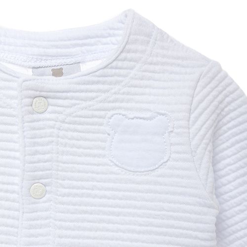 Macacão de Bebê Unissex Longo Matelassê - BRANCO