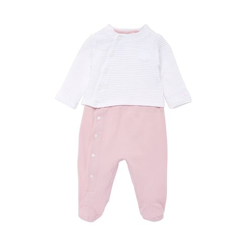 Macacão de Bebê Feminino Longo Casaco Matelassê - ROSA BEBE