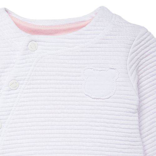 Macacão de Bebê Feminino Longo Casaco Matelassê - ROSA BEBE