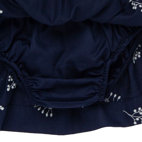 Saia de Bebê Feminina Cetim Fio 60 Bordada - AZUL MARINHO