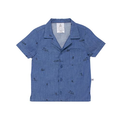Camisa de Bebê Masculina Manga Curta Surf - AZUL