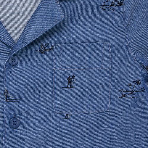 Camisa de Bebê Masculina Manga Curta Surf - AZUL