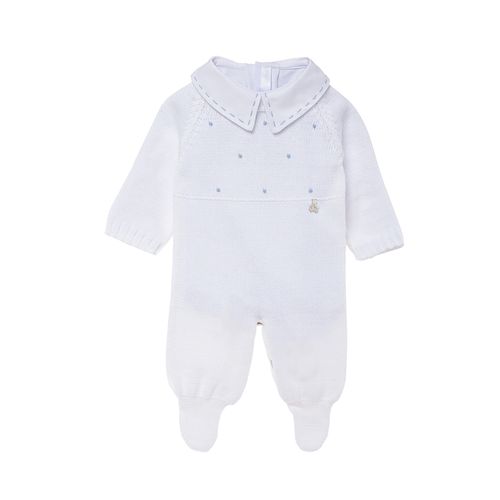 Saída de Maternidade Masculina Completa Tricot Poás - BRANCO/AZUL