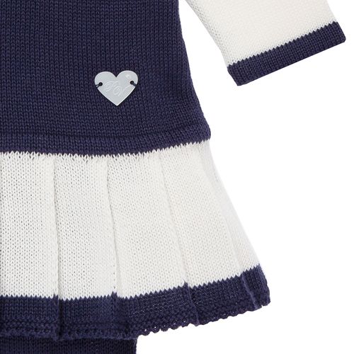 Saída de Maternidade Feminina Vestido College - AZUL MARINHO COM BRANCO
