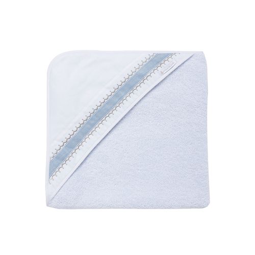 Toalha de Banho de Bebê Unissex Algodão Egípcio Gorgurão - AZUL