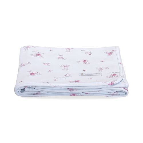 Manta de Bebê Algodão Egípcio Coelhos - ROSA BEBE