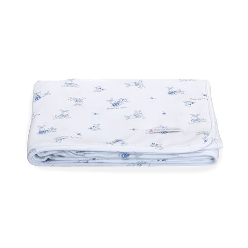 Manta de Bebê Algodão Egípcio Coelhos - AZUL BEBE