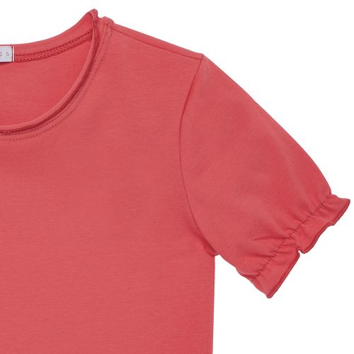 Camiseta Infantil Feminina Manga Curta Frufru - VERMELHO