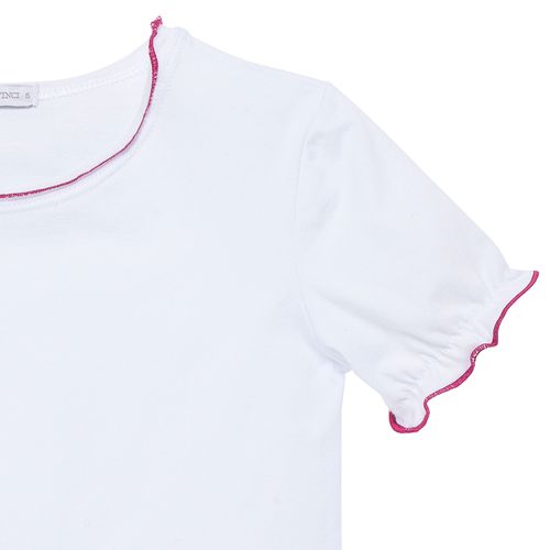 Camiseta Infantil Feminina Manga Curta Frufru - BRANCO