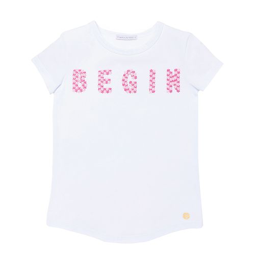 Camiseta Infantil Feminina Manga Curta Begin - BRANCO