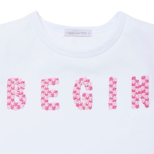 Camiseta Infantil Feminina Manga Curta Begin - BRANCO