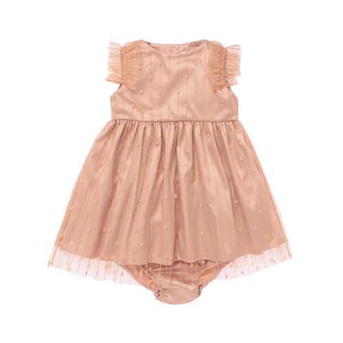 Vestido de Festa Bebê Feminino Tule Poás - ROSE