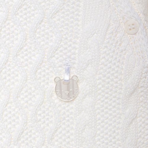 Macacão de Bebê Feminino Tricot com Gorro - BRANCO