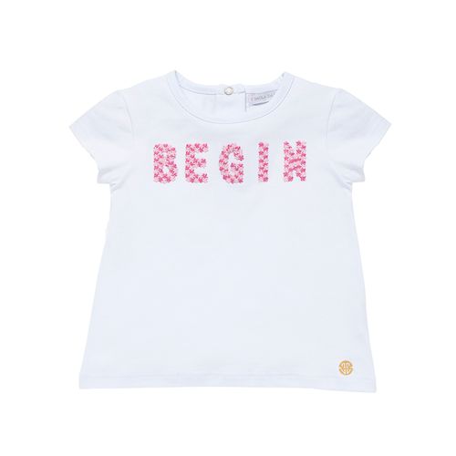 Camiseta de Bebê Feminina Manga Curta Begin - BRANCO