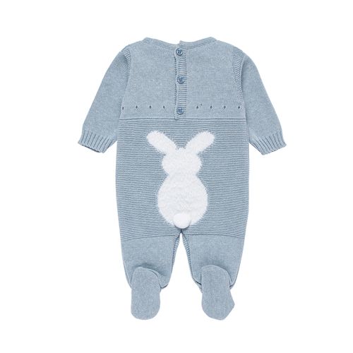 Saída de Maternidade Bordado Coelho - AZUL MESCLA