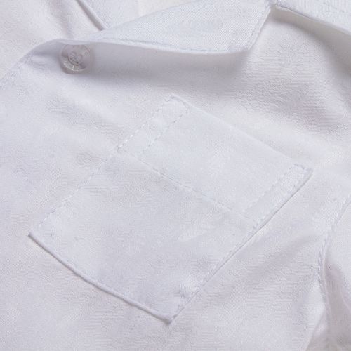Camisa de Bebê Masculina Manga Curta Algodão Folhagem - BRANCO