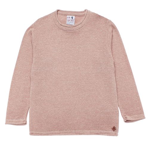 Blusa Tricot Infantil Masculina Manga Longa Canelada - KAKI