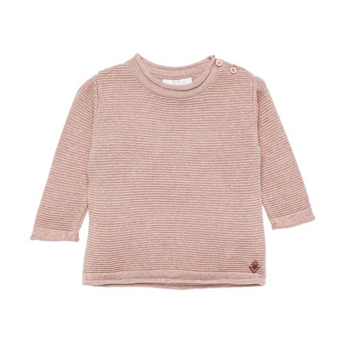 Blusa Tricot de Bebê Masculina Manga Longa Canelada - KAKI