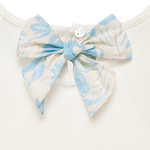 Regata Infantil Feminina com Laço Tulipas - OFF WHITE