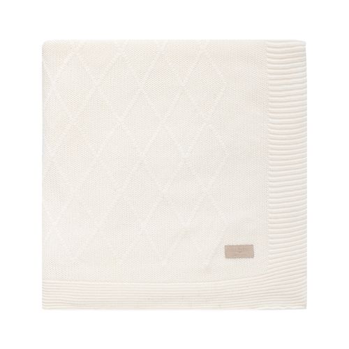 Manta Casal Tricot Losango - NATURAL