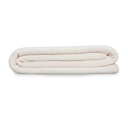 Manta Casal Tricot Losango - NATURAL