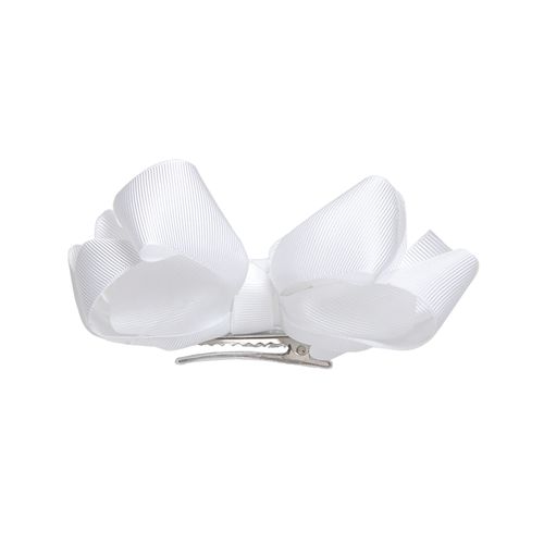 Tiara Infantil com Laço Gorgurão Removível - BRANCO
