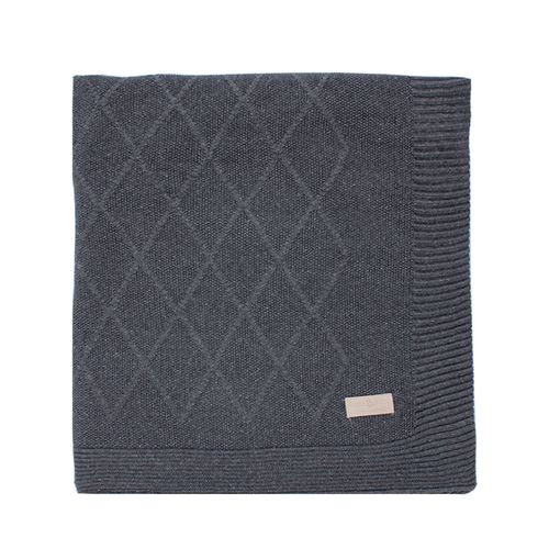 Manta Casal Tricot Losango - CHUMBO MESCLA