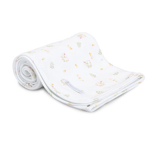 Manta de Bebê Algodão Egípcio Coelhos - BRANCO