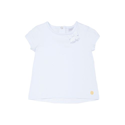 Camiseta de Bebê Feminina Manga Curta com Laço - BRANCO