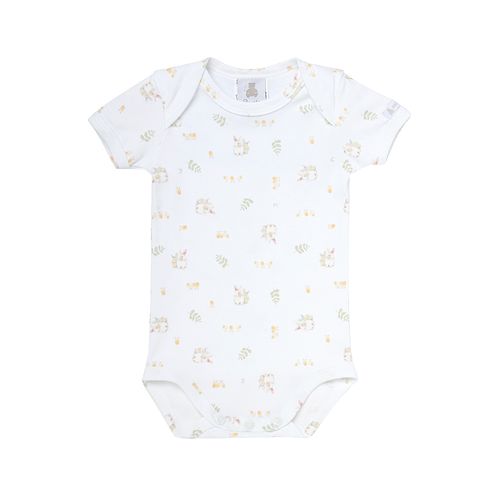 Body de Bebê Unissex Algodão Egípcio Coelho - BRANCO