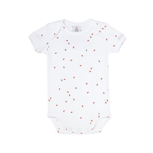 Body de Bebê Feminino Algodão Egípcio Joaninha - BRANCO