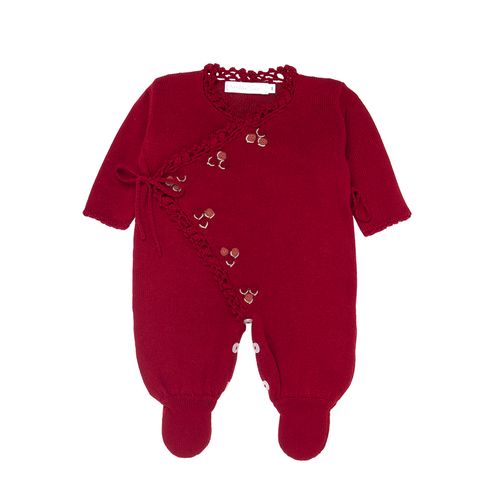 Conjunto de Saída de Maternidade Feminina Transpassada - VERMELHO