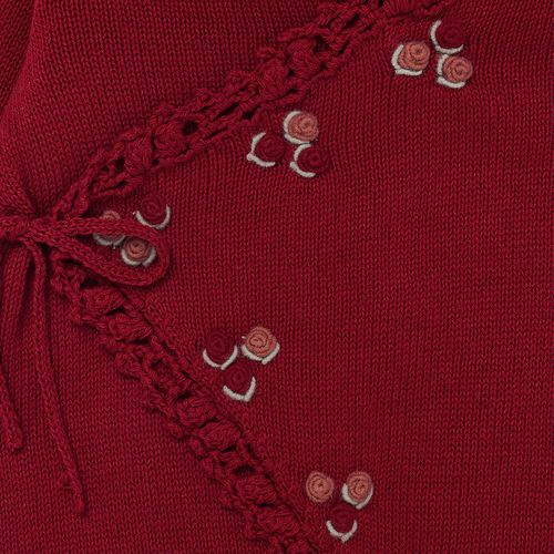 Conjunto de Saída de Maternidade Feminina Transpassada - VERMELHO