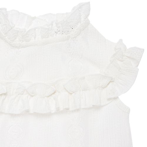 Blusa de Bebê Feminina Manga Curta Laise - BRANCO