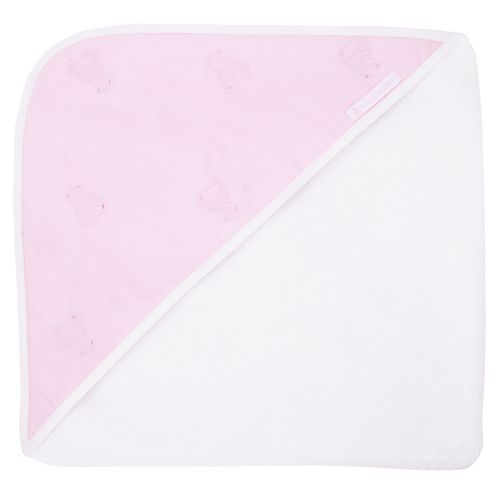 Toalha de Banho de Bebê com Capuz Urso Richelieu - ROSA