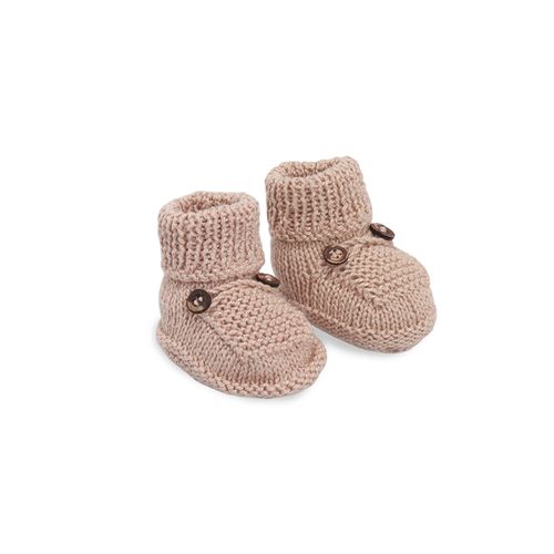 Sapatinho de Tricot com Botão - KAKI