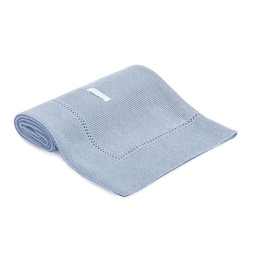 Manta para Saída de Maternidade Tricot Liscio - AZUL MESCLA