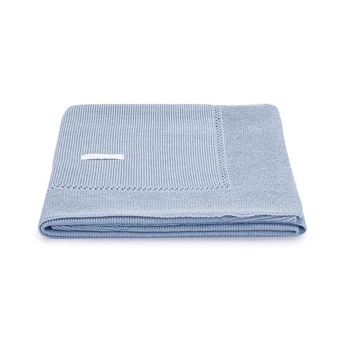 Manta para Saída de Maternidade Tricot Liscio - AZUL MESCLA