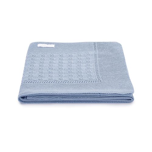 Manta para Saída de Maternidade Tricot Treccia - AZUL MESCLA