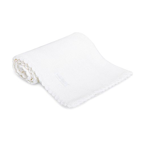 Manta para Saída de Maternidade Tricot - BRANCO